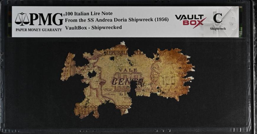 Andrea Doria 100 Italian Lire Note PMG Shipwreck "C" Front