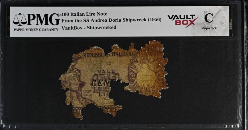 Andrea Doria 100 Italian Lire Note PMG Shipwreck "C" Front
