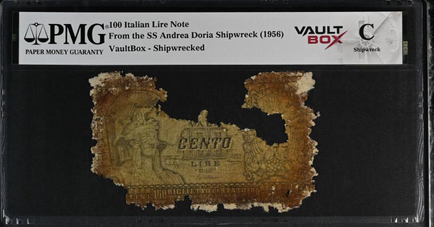 Andrea Doria 100 Italian Lire Note PMG Shipwreck "C" Front