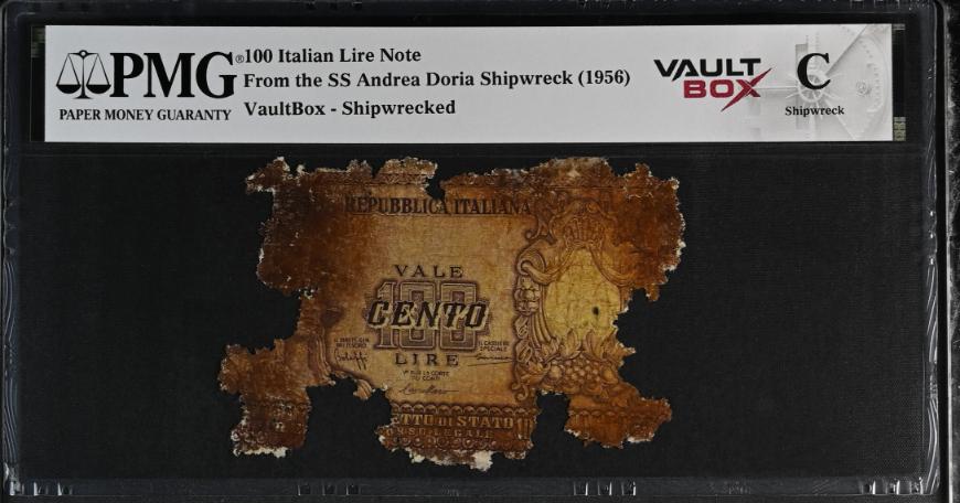 Andrea Doria 100 Italian Lire Note PMG Shipwreck "C" Front