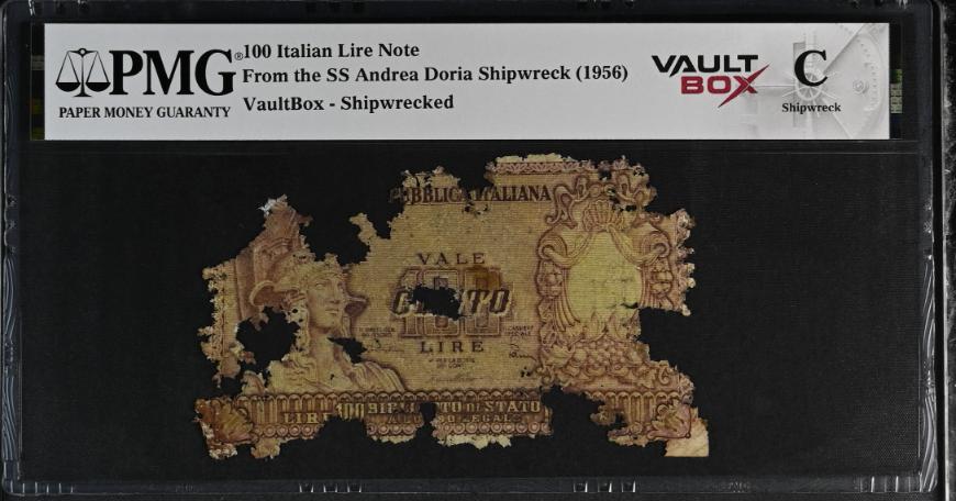 Andrea Doria 100 Italian Lire Note PMG Shipwreck "C" Front