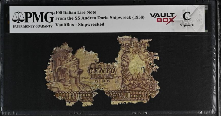 Andrea Doria 100 Italian Lire Note PMG Shipwreck "C" Front