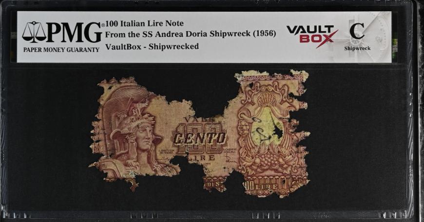 Andrea Doria 100 Italian Lire Note PMG Shipwreck "C" Front