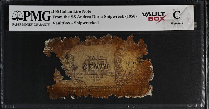 Andrea Doria 100 Italian Lire Note PMG Shipwreck "C" Front