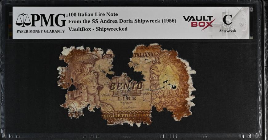 Andrea Doria 100 Italian Lire Note PMG Shipwreck "C" Front