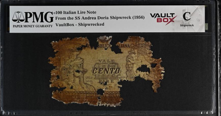 Andrea Doria 100 Italian Lire Note PMG Shipwreck "C" Front