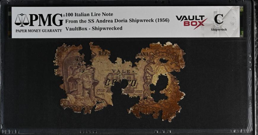 Andrea Doria 100 Italian Lire Note PMG Shipwreck "C" Front