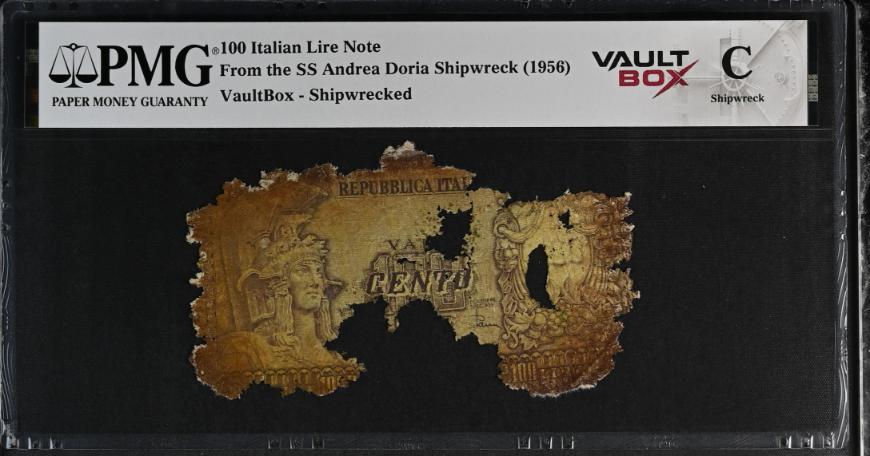 Andrea Doria 100 Italian Lire Note PMG Shipwreck "C" Front