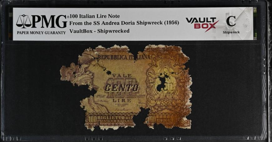 Andrea Doria 100 Italian Lire Note PMG Shipwreck "C" Front
