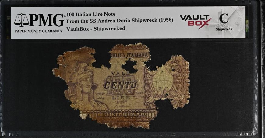Andrea Doria 100 Italian Lire Note PMG Shipwreck "C" Front