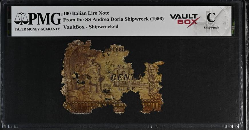 Andrea Doria 100 Italian Lire Note PMG Shipwreck "C" Front