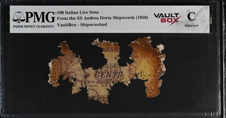 Andrea Doria 100 Italian Lire Note PMG Shipwreck "C" Front