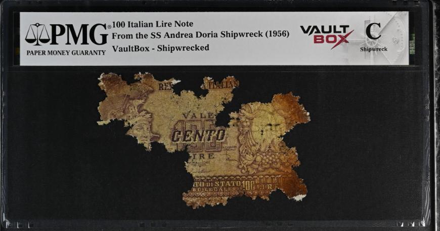 Andrea Doria 100 Italian Lire Note PMG Shipwreck "C" Front