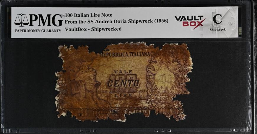 Andrea Doria 100 Italian Lire Note PMG Shipwreck "C" Front