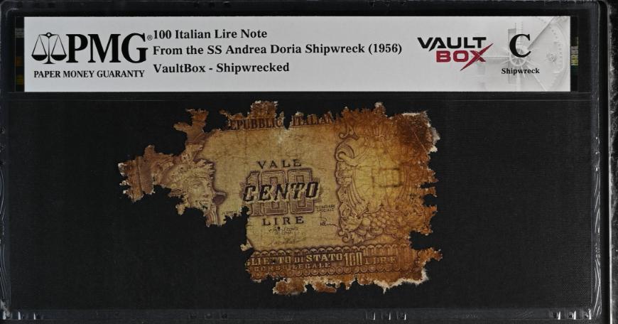 Andrea Doria 100 Italian Lire Note PMG Shipwreck "C" Front