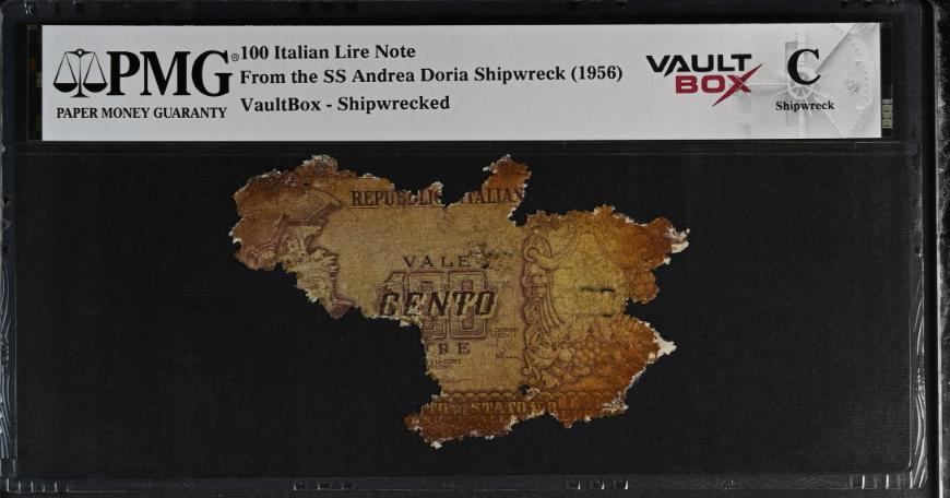 Andrea Doria 100 Italian Lire Note PMG Shipwreck "C" Front