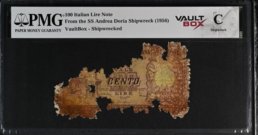 Andrea Doria 100 Italian Lire Note PMG Shipwreck "C" Front