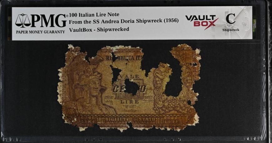 Andrea Doria 100 Italian Lire Note PMG Shipwreck "C" Front