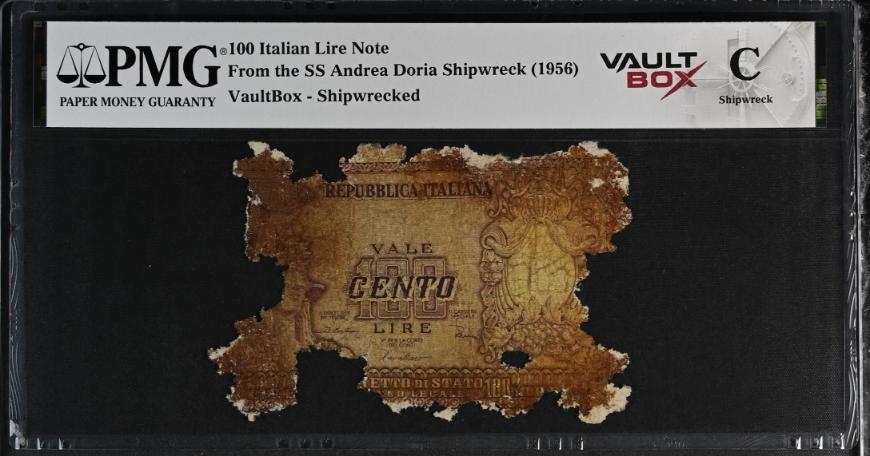 Andrea Doria 100 Italian Lire Note PMG Shipwreck "C" Front