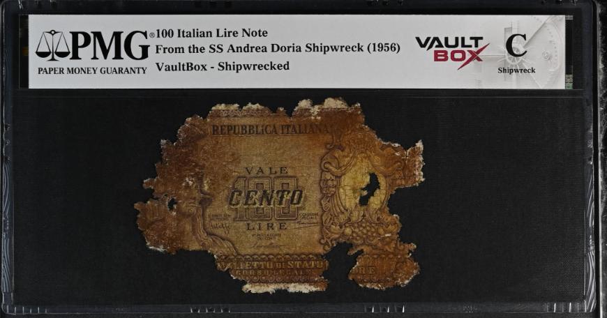 Andrea Doria 100 Italian Lire Note PMG Shipwreck "C" Front