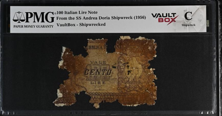 Andrea Doria 100 Italian Lire Note PMG Shipwreck "C" Front