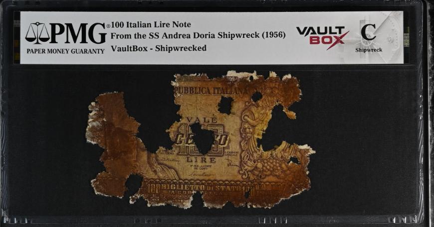 Andrea Doria 100 Italian Lire Note PMG Shipwreck "C" Front