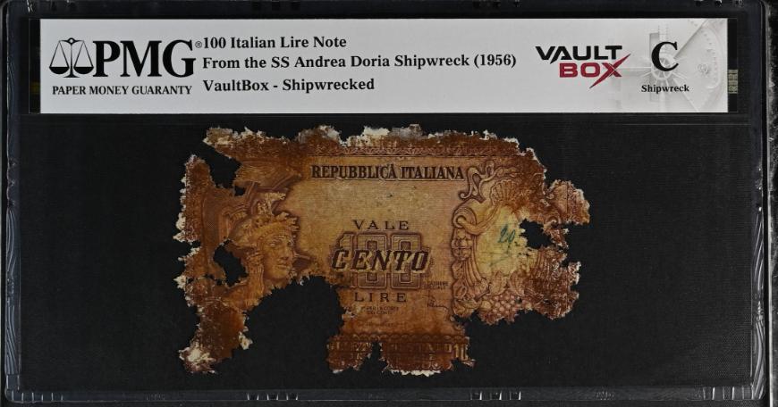 Andrea Doria 100 Italian Lire Note PMG Shipwreck "C" Front