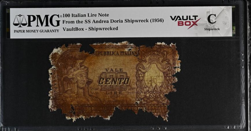 Andrea Doria 100 Italian Lire Note PMG Shipwreck "C" Front