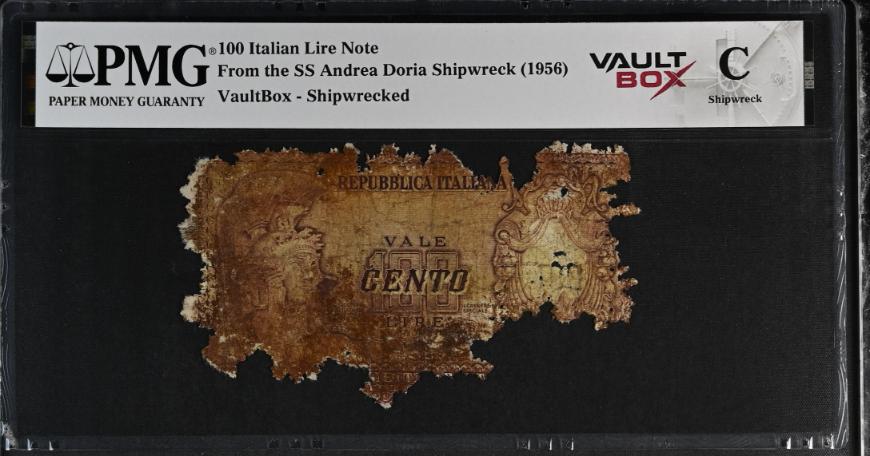 Andrea Doria 100 Italian Lire Note PMG Shipwreck "C" Front