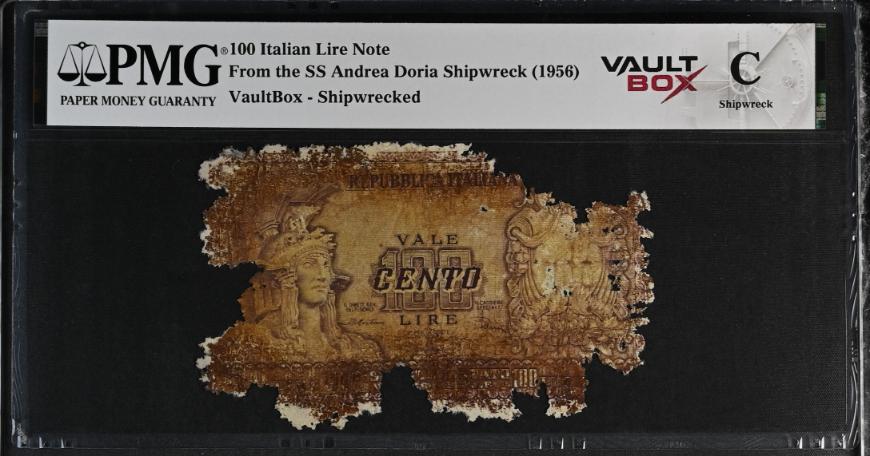 Andrea Doria 100 Italian Lire Note PMG Shipwreck "C" Front
