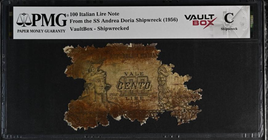 Andrea Doria 100 Italian Lire Note PMG Shipwreck "C" Front