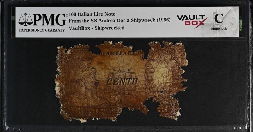 Andrea Doria 100 Italian Lire Note PMG Shipwreck "C" Front