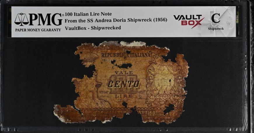 Andrea Doria 100 Italian Lire Note PMG Shipwreck "C" Front
