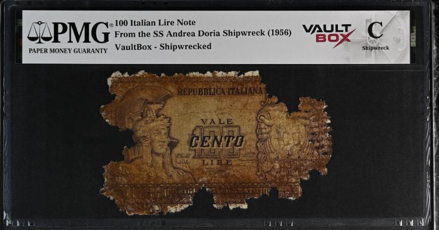 Andrea Doria 100 Italian Lire Note PMG Shipwreck "C" Front