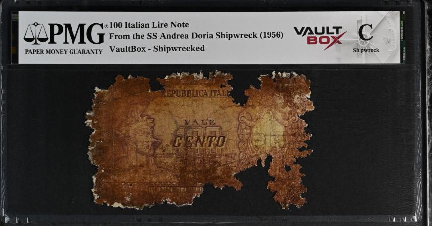 Andrea Doria 100 Italian Lire Note PMG Shipwreck "C" Front