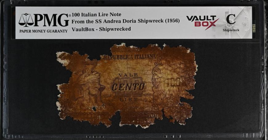 Andrea Doria 100 Italian Lire Note PMG Shipwreck "C" Front