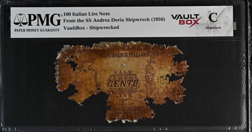 Andrea Doria 100 Italian Lire Note PMG Shipwreck "C" Front