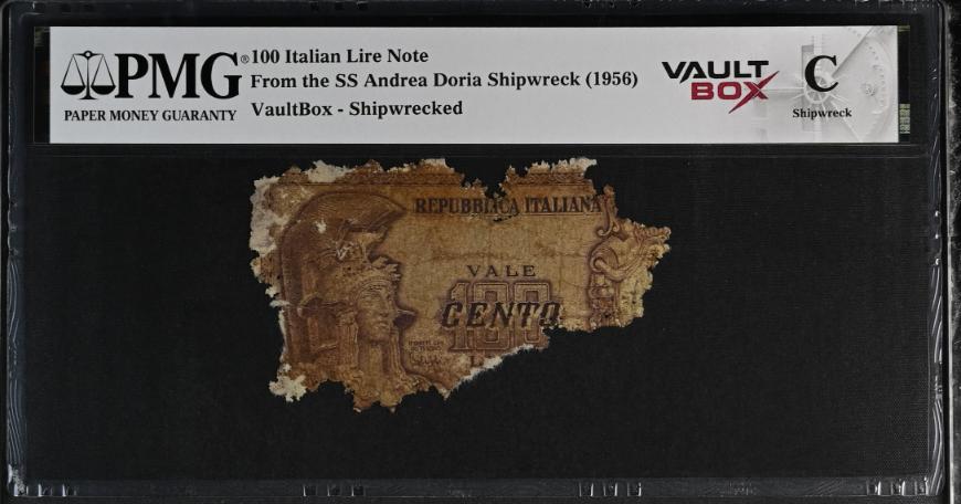 Andrea Doria 100 Italian Lire Note PMG Shipwreck "C" Front