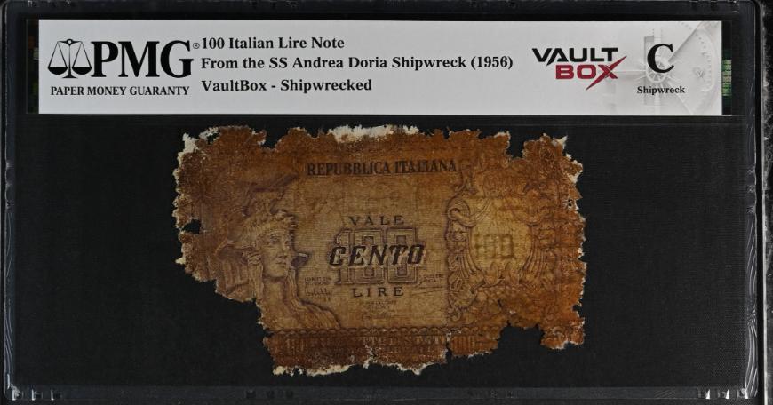 Andrea Doria 100 Italian Lire Note PMG Shipwreck "C" Front