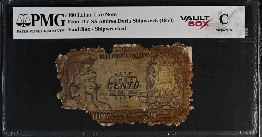 Andrea Doria 100 Italian Lire Note PMG Shipwreck "C" Front