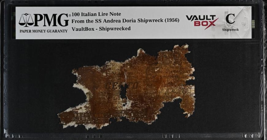 Andrea Doria 100 Italian Lire Note PMG Shipwreck "C" Front