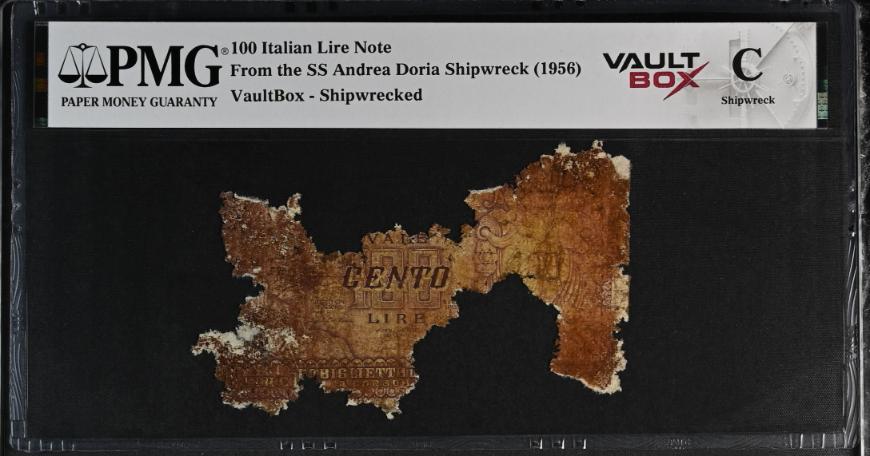 Andrea Doria 100 Italian Lire Note PMG Shipwreck "C" Front