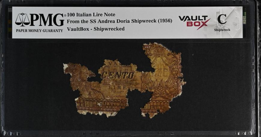 Andrea Doria 100 Italian Lire Note PMG Shipwreck "C" Front