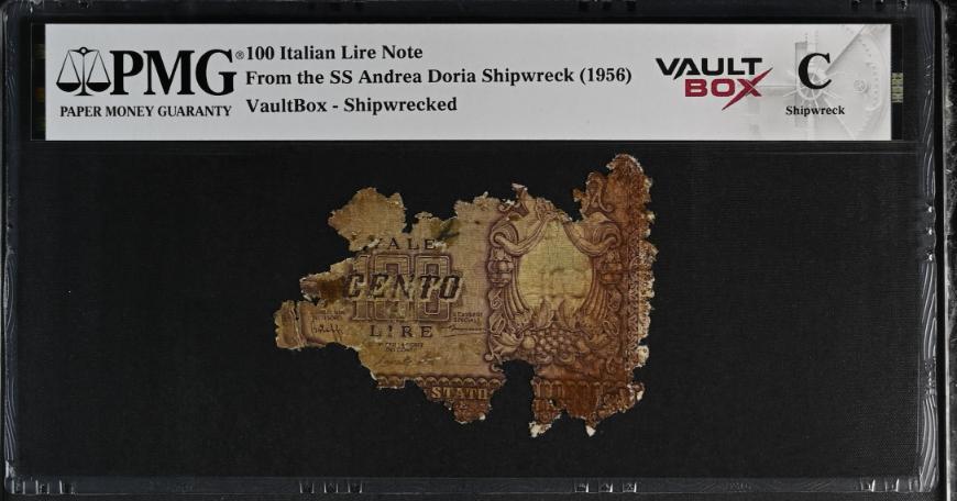 Andrea Doria 100 Italian Lire Note PMG Shipwreck "C" Front