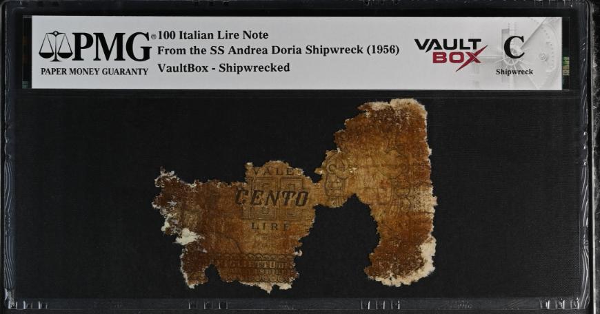 Andrea Doria 100 Italian Lire Note PMG Shipwreck "C" Front
