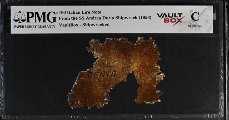 Andrea Doria 100 Italian Lire Note PMG Shipwreck "C" Front