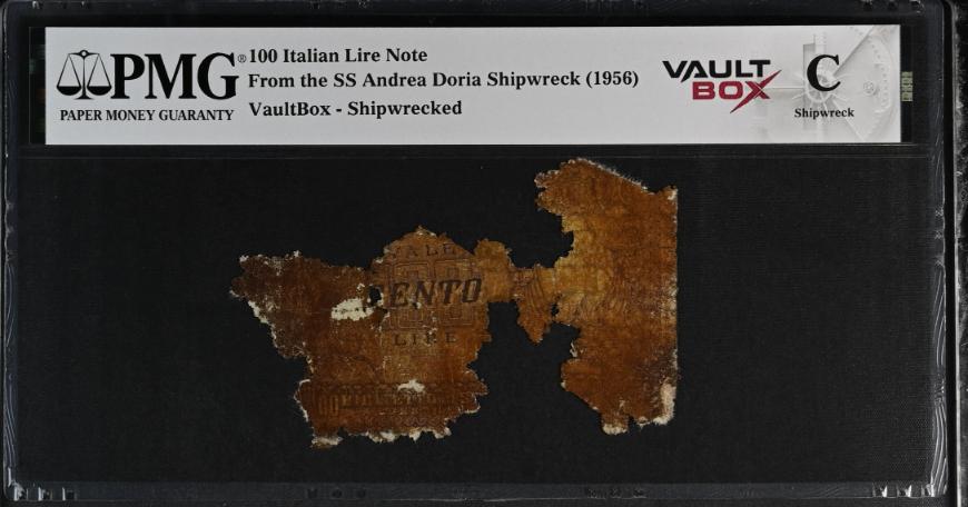 Andrea Doria 100 Italian Lire Note PMG Shipwreck "C" Front