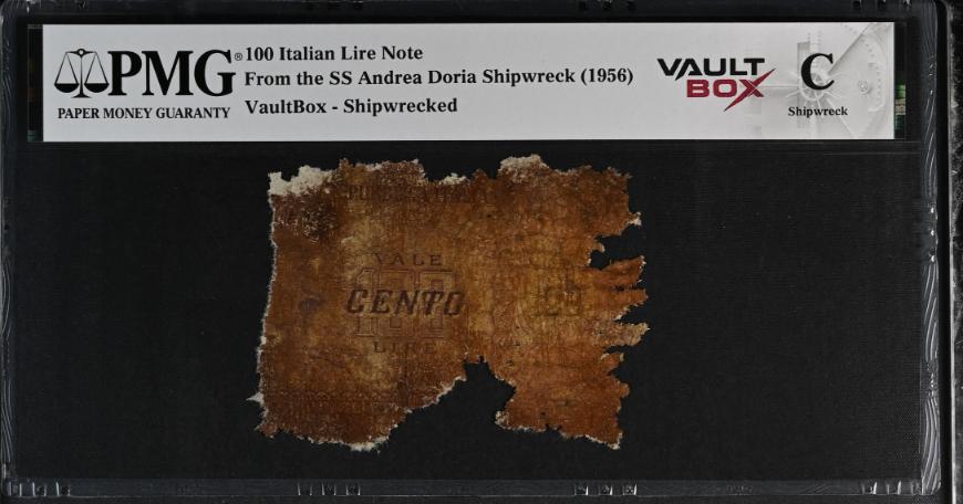 Andrea Doria 100 Italian Lire Note PMG Shipwreck "C" Front