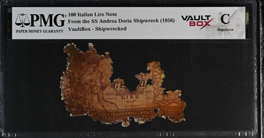 Andrea Doria 100 Italian Lire Note PMG Shipwreck "C" Front