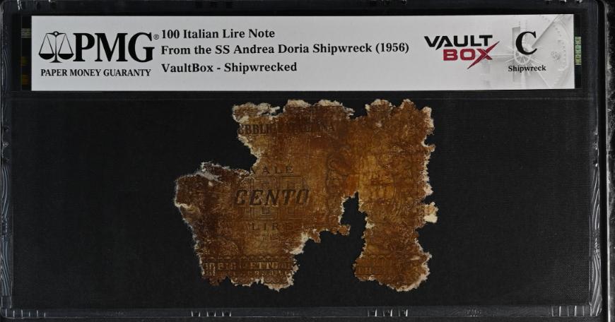 Andrea Doria 100 Italian Lire Note PMG Shipwreck "C" Front